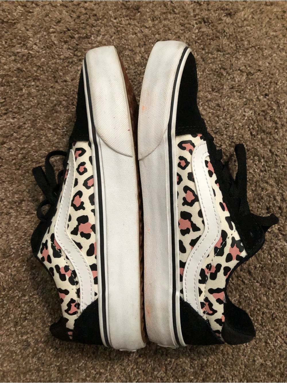 Black and Pink Leopard-Print Vans
